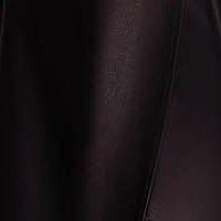 Black dress occasional long cloche from satin with deep cleavage