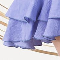 Világos lila bő ujjú elegáns rövid ruha harang alakú gumirozott derékrésszel vékony anyagból