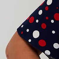 Dress midi straight from elastic fabric with ruffle details dots print