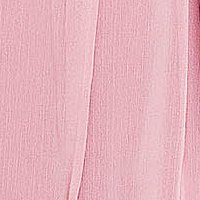 Alkalmi bő szabású rövid muszlin púder rózsaszínű ruha csipke díszítéssel