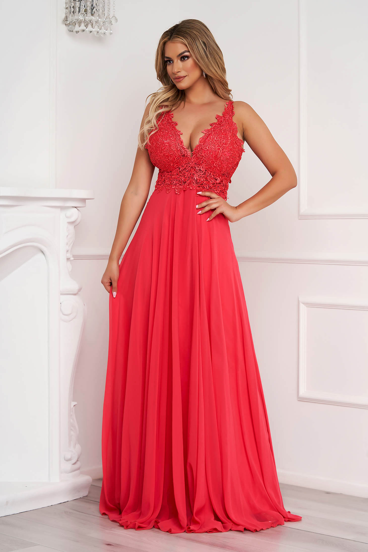 Coral hot sale long dresses