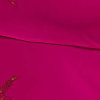 Rochie din voal fuchsia scurta in clos cu maneci scurte si imprimeu floral