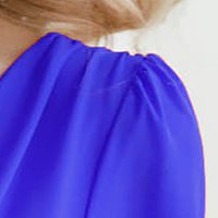 Rochie din voal albastra scurta in clos cu maneci bufante - Artista