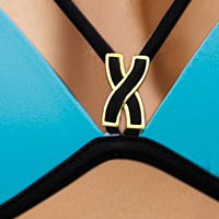 Lightblue swimsuit 2 pieces with push-up cups normal bikinis metallic details