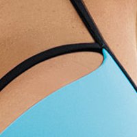 Lightblue swimsuit 2 pieces with push-up cups normal bikinis metallic details