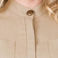 Cappuccino jumpsuit short cut linen with pockets detachable cord