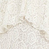 Fehér - StarShinerS ruha harang midi csipkés anyagból v-dekoltázzsal