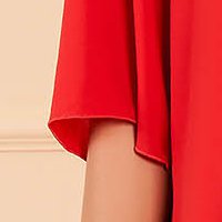 Bő szabású piros midi muszlin ruha strassz köves díszítés