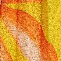 Rövid muszlin ruha rakott, pliszírozott harang alakú gumirozott derékrésszel fodros ujjakkal