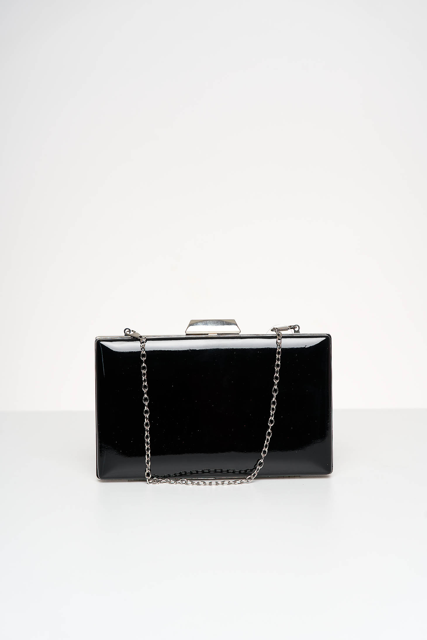 Black bag occasional from ecological varnished leather