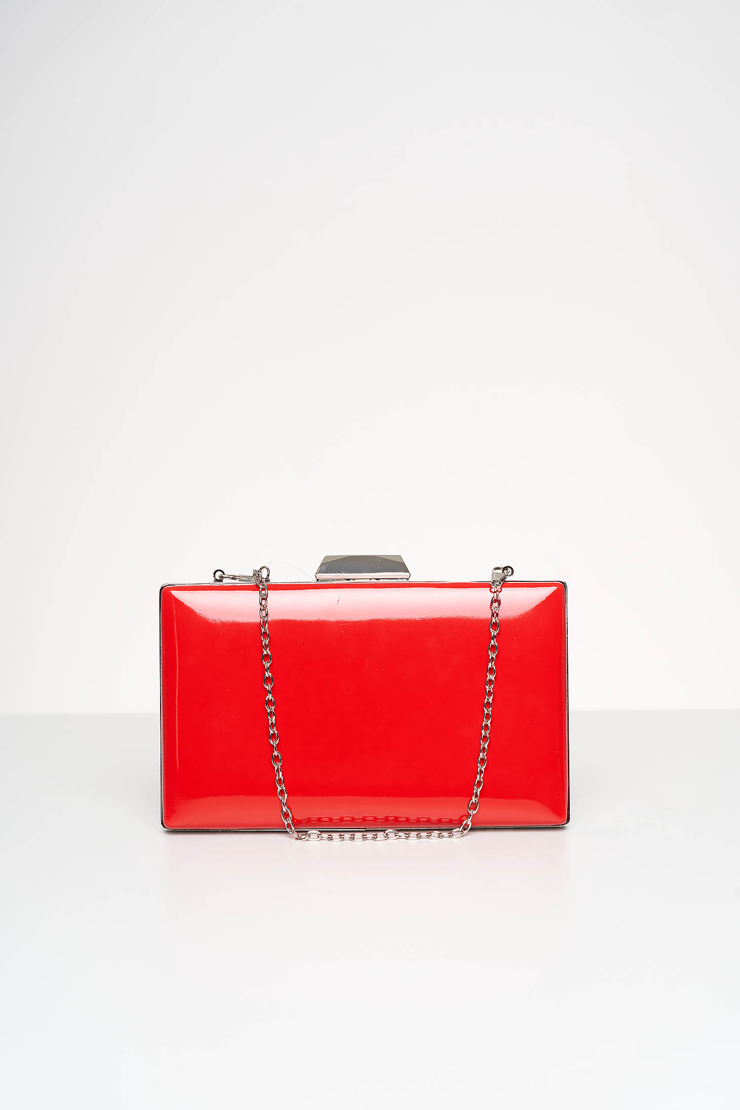 Red bag occasional from ecological varnished leather
