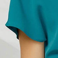 Turquoise dress midi pencil short sleeves with bow elastic cloth
