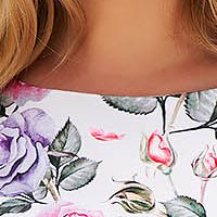 Rochie din stofa scurta cu un croi drept si imprimeu floral digital - StarShinerS