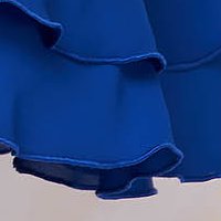 Kék rövid alkalmi harang ruha rövid ujjakkal, vékony anyagból