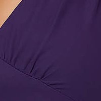Purple dress short cut cloche airy fabric short sleeves