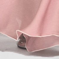 Világos rózsaszínű muszlin harang alakú átlapolt ruha gumirozott derékrésszel