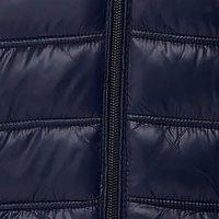 Darkblue jacket from slicker thin fabric with pockets with pearls straight