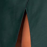 Dark Green Faux Leather Asymmetrical Pencil Skirt - SunShine