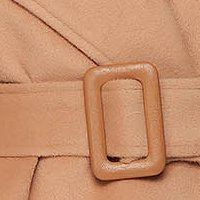 Cream coat loose fit long detachable cord cloth