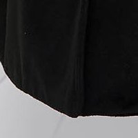 Fekete casual bő szabású hosszú kabát vastag szövetből eltávolítható övvel