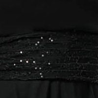 Rochie din voal subtire neagra midi cu aplicatii cu paiete - PrettyGirl