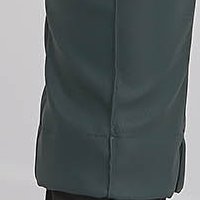 Pantaloni din piele ecologica verde-inchis conici cu talie inalta - StarShinerS