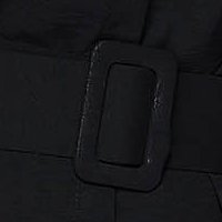 Rochie SunShine neagra asimetrica cu un croi drept din material neelastic cu aspect creponat si accesoriu tip curea
