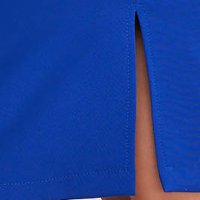 Intense Blue Pencil Type Skirt Made of Slightly Elastic Fabric with High Waist - StarShinerS