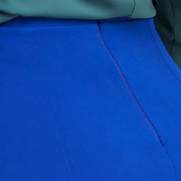 Intense Blue Pencil Type Skirt Made of Slightly Elastic Fabric with High Waist - StarShinerS
