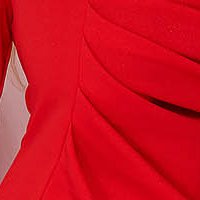 Piros krepp lábon sliccelt ceruza ruha dekoratív gombokkal - StarShinerS