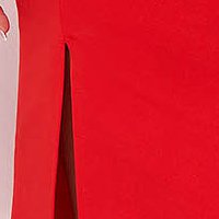 Piros krepp lábon sliccelt ceruza ruha dekoratív gombokkal - StarShinerS
