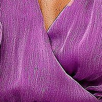 Világos lila alkalmi midi harang ruha könnyed, muszlin, gyűrött, enyhén rugalmas anyagból