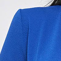 Blue textured crepe midi pencil dress with wrap neckline - StarShinerS