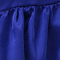 Kék rövid fodros ruha szaténból keresztezett dekoltázzsal