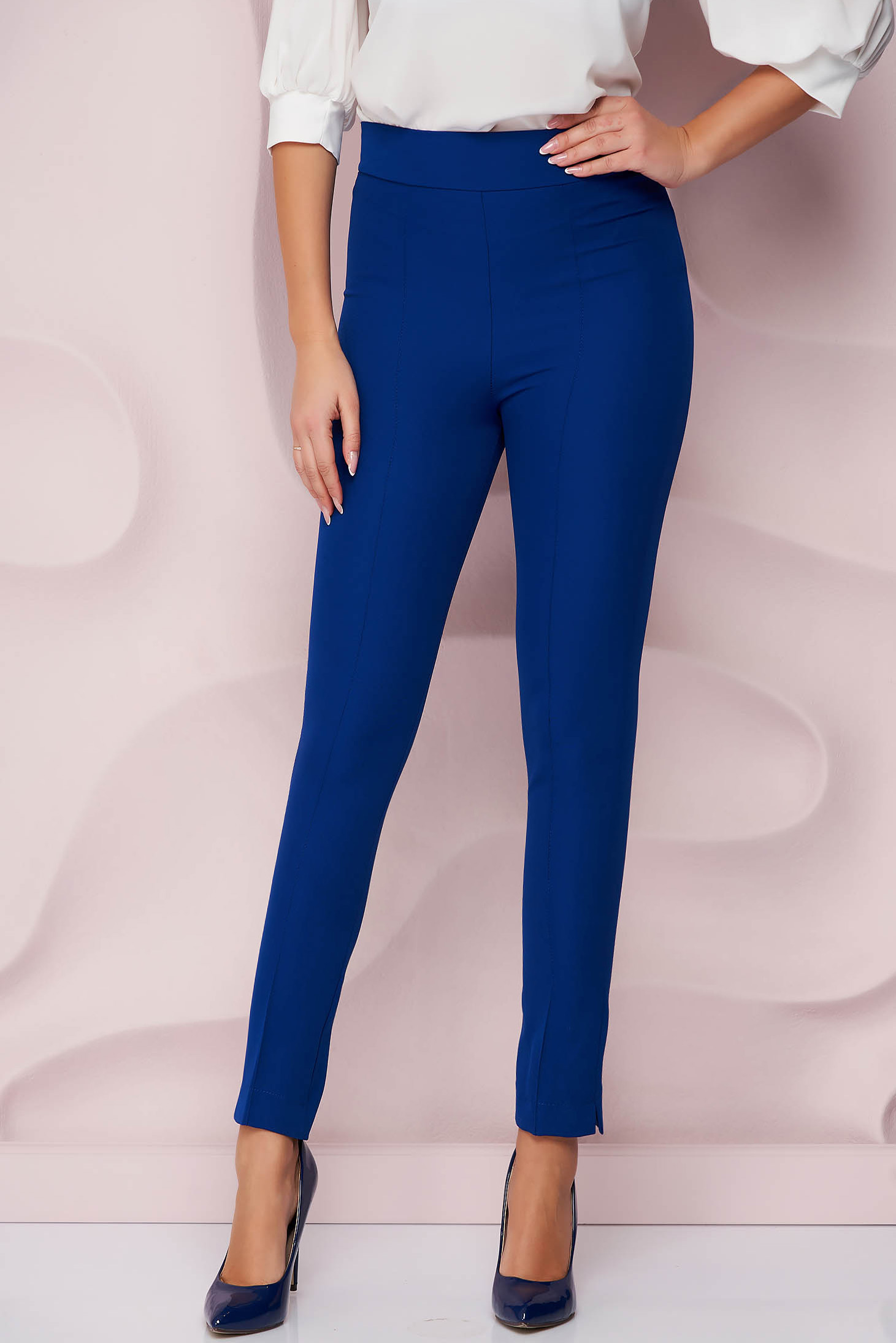 Blue trousers conical high waisted cloth