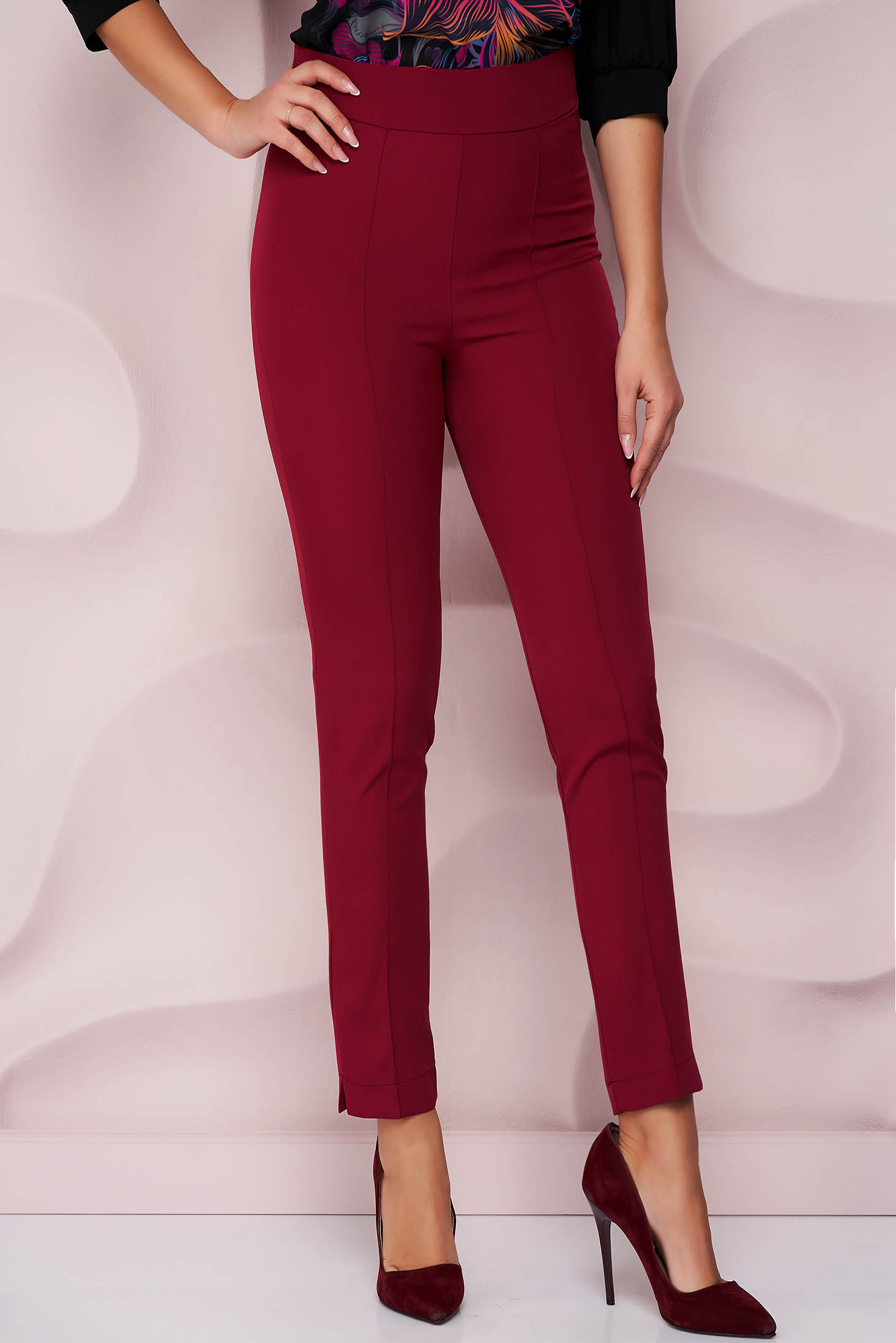 Raspberry trousers conical high waisted cloth