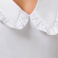 Fehér szűkített irodai női ing v-dekoltázzsal