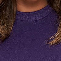 - StarShinerS purple dress midi pencil frontal slit with turtle neck from elastic fabric