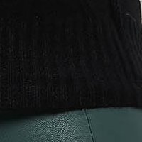 Black sweater knitted with turtle neck with straight cut