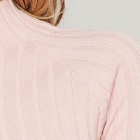 Lightpink women`s blouse knitted tented with turtle neck