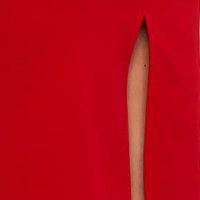 Rochie StarShinerS rosie tip creion din material elastic cu aplicatii de dantela pe laterale