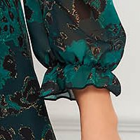 StarShinerS midi muszlin ruha harang alakú gumirozott derékrésszel absztrakt mintával