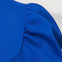 Bluza dama din voal albastra cu umeri cu volum si decupaje in material - StarShinerS