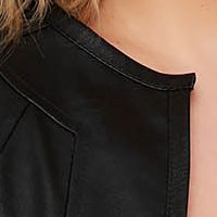 Thin Black Faux Leather Jacket, Unlined and Tailored - SunShine