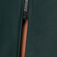Dark Green Faux Leather Pencil Skirt with High Waist - SunShine