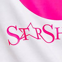 Tricou din bumbac elastic alb cu imprimeu cu scris - StarShinerS