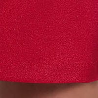 Málnapiros elegáns rövid egyenes StarShinerS ruha rugalmas anyagból 3d virágos díszítéssel