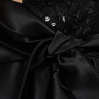 Short Black Taffeta Dress with Open Back - Artista