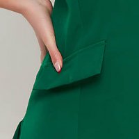 Green dress elastic cloth pencil short cut blazer type