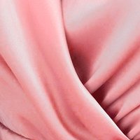 Világos rózsaszínű rövid fodros ruha szaténból keresztezett dekoltázzsal